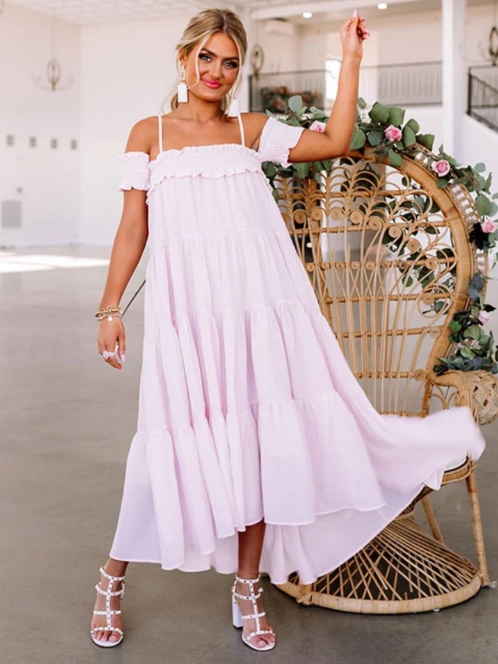 Mable Off the Shoulder Maxi Dress Cottagecore